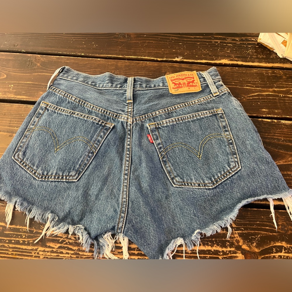 Vintage Levi's 501 XX Shorts Size 27 Distressed Blue Cut-Off Dad Button Fly Tag